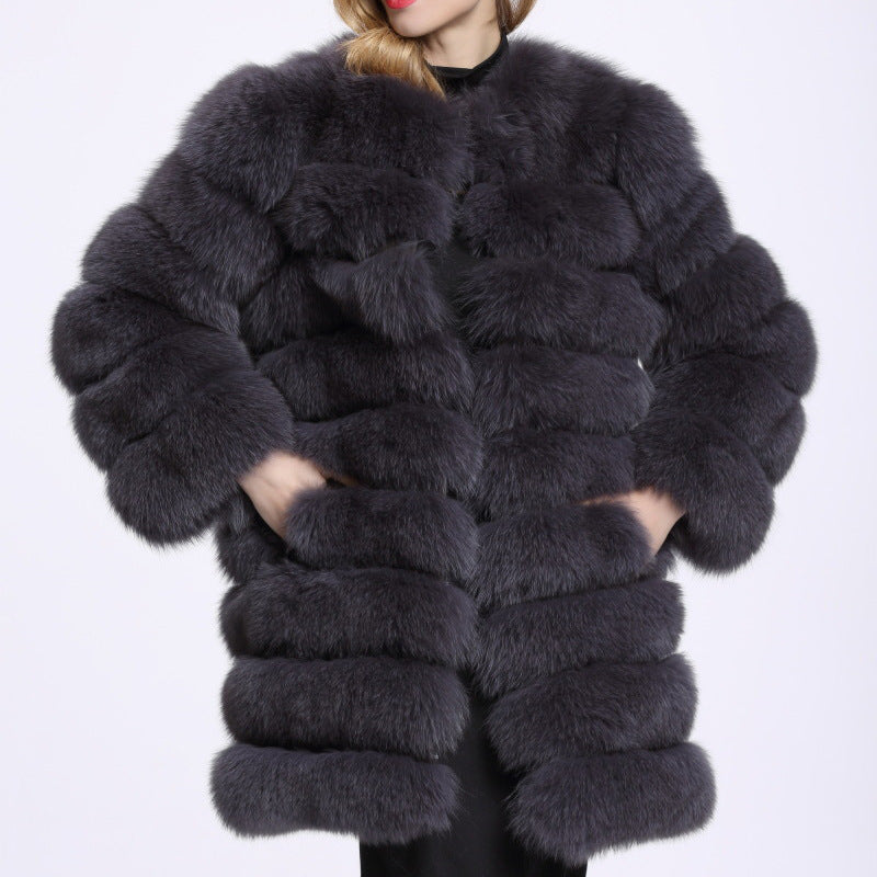 Ladies Luxury Long Fur Coat