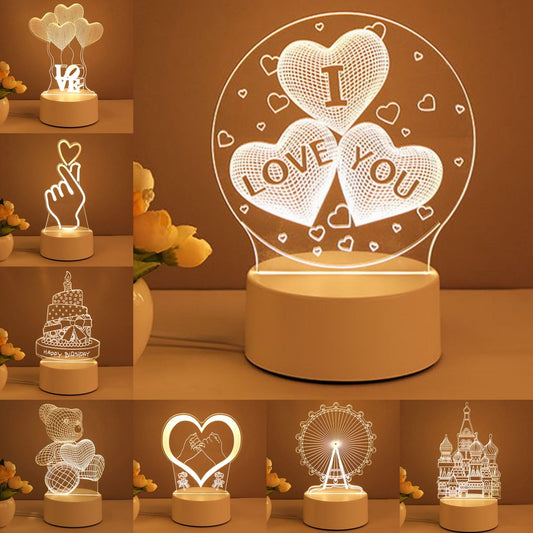 "3D Acrylic USB LED Night Light
Home Decor"